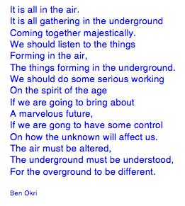 It is all in the air - poem, Okri